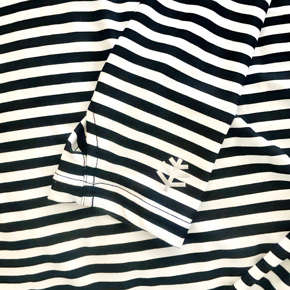 Coolibar White Black Stripe Beach Hooded Cover Up Dress XS  UPF 50+  Vac… - Picture 7 of 7